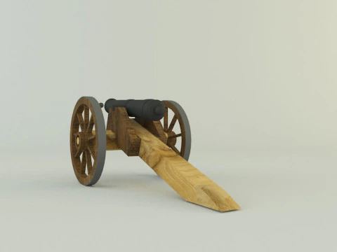 9-5mm cannon Low-poly 3D Model