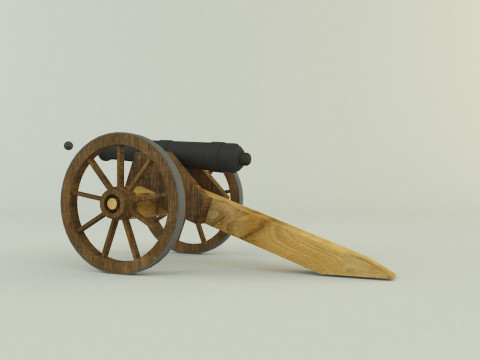 9-5mm cannon Low-poly 3D Модель