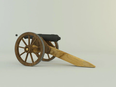 9-5mm cannon Low-poly 3D Model