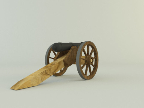 9-5mm cannon Low-poly 3D Модель