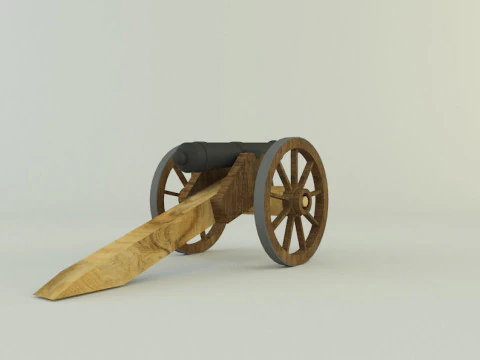 9-5mm cannon Low-poly 3D Model