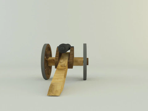9-5mm cannon Low-poly 3D Model