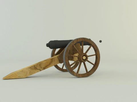 9-5mm cannon Low-poly 3D Model