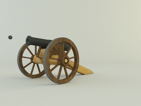 9-5mm cannon Low-poly 3D Модель