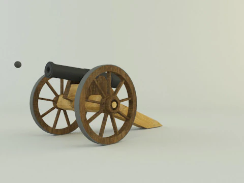 9-5mm cannon Low-poly 3D Model