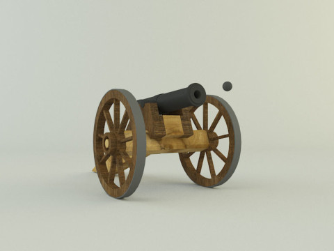 9-5mm cannon Low-poly 3D Модель
