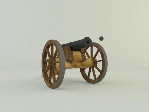 9-5mm cannon Low-poly 3D Model