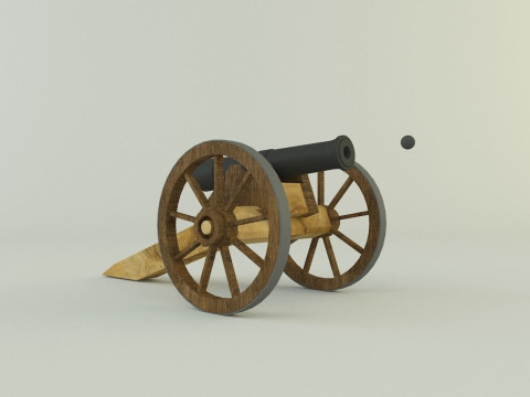 9-5mm cannon Low-poly 3D Модель