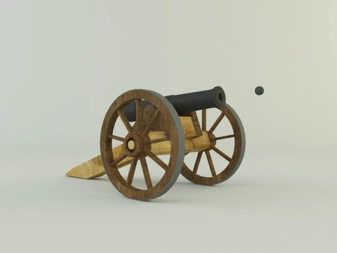9-5mm cannon Low-poly 3D Model