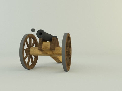 9-5mm cannon Low-poly 3D Модель