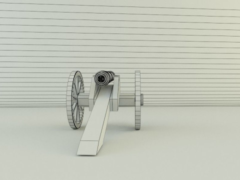 9-5mm cannon Low-poly 3D Модель