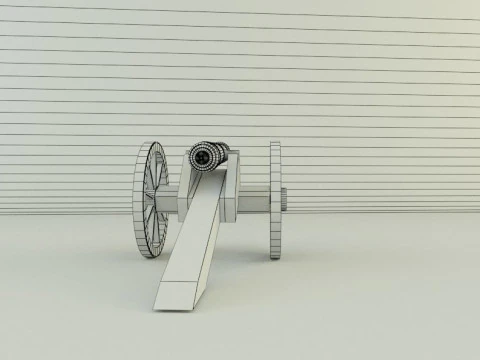 9-5mm cannon Low-poly 3D Model
