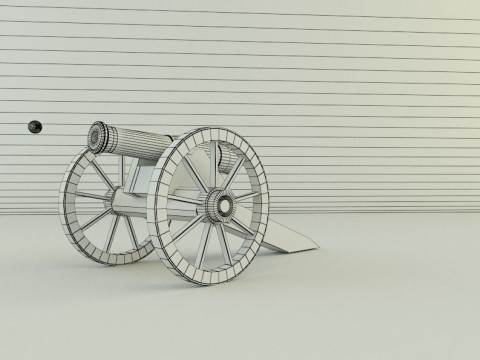 9-5mm cannon Low-poly 3D Модель