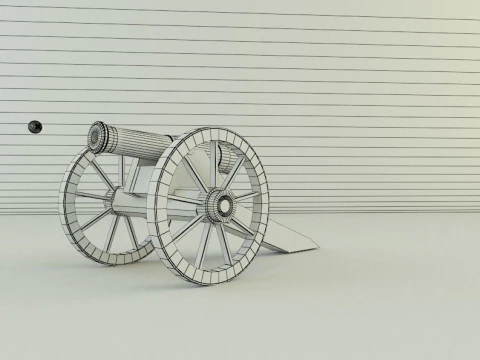 9-5mm cannon Low-poly 3D Model
