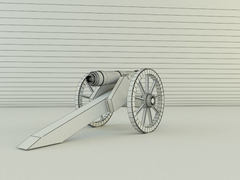 9-5mm cannon Low-poly 3D Модель