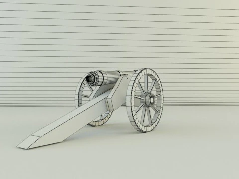 9-5mm cannon Low-poly 3D Model