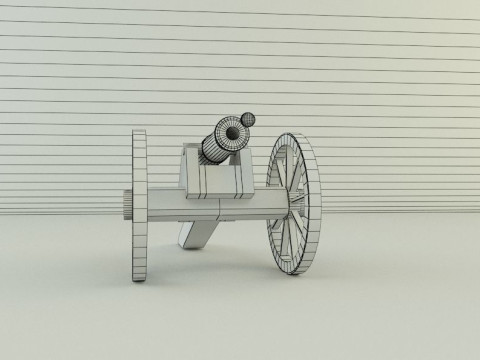 9-5mm cannon Low-poly 3D Модель