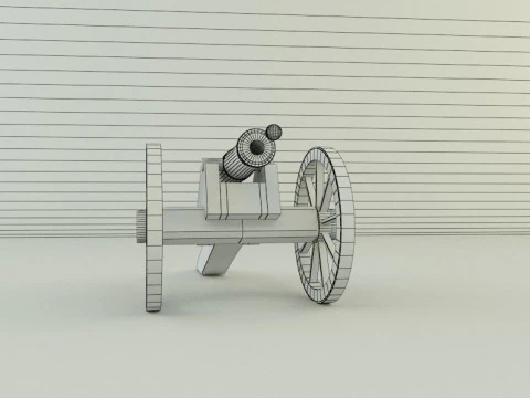 9-5mm cannon Low-poly 3D Model