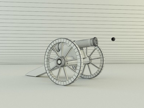 9-5mm cannon Low-poly 3D Модель