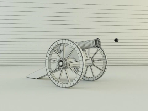 9-5mm cannon Low-poly 3D Model