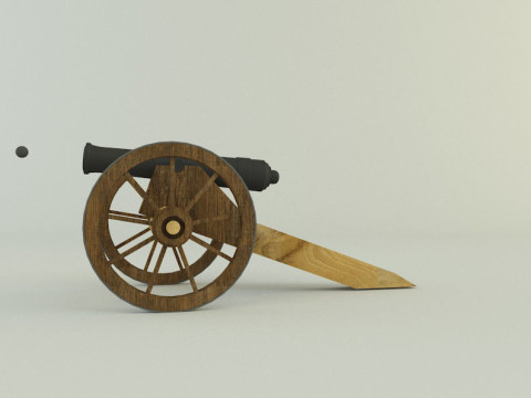 9-5mm cannon Low-poly 3D Модель