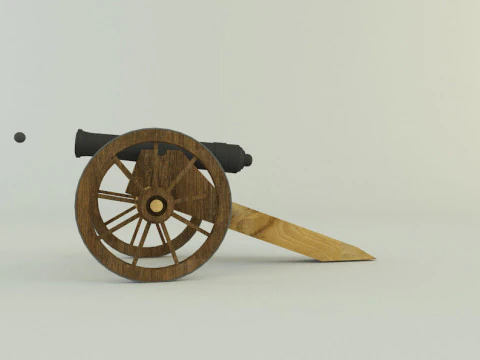 9-5mm cannon Low-poly 3D Model
