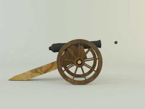 9-5mm cannon Low-poly 3D Model