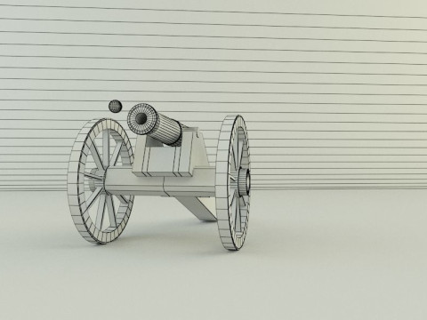9-5mm cannon Low-poly 3D Модель