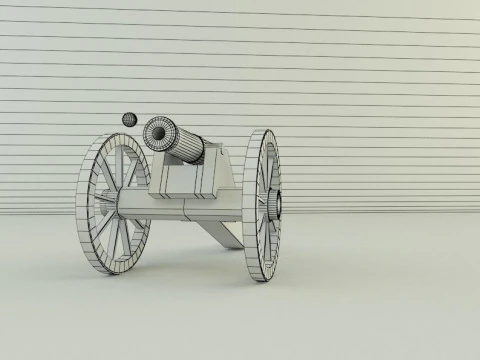 9-5mm cannon Low-poly 3D Model