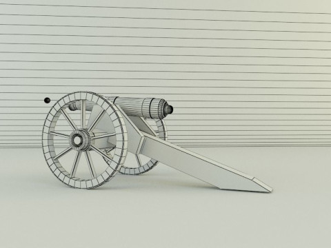 9-5mm cannon Low-poly 3D Модель