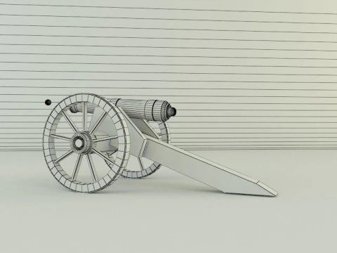 9-5mm cannon Low-poly 3D Model