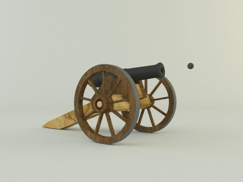 9-5mm cannon Low-poly 3D Модель
