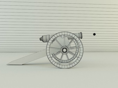 9-5mm cannon Low-poly 3D Модель