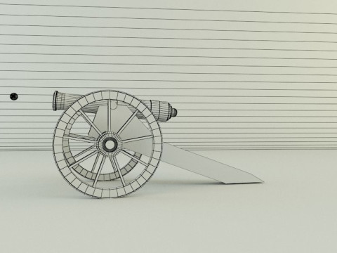 9-5mm cannon Low-poly 3D Модель