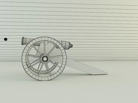 9-5mm cannon Low-poly 3D Model