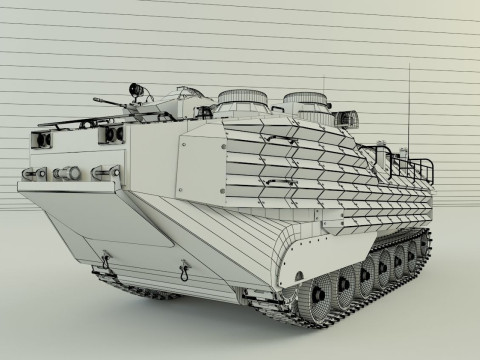 AAV7A1 Assault Amphibious Vehicle 3D Model