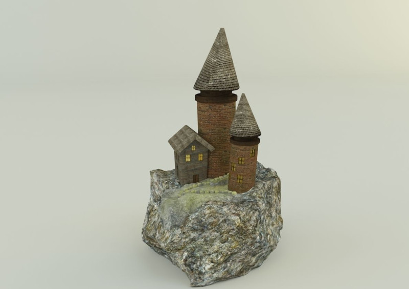 Aquarium rock tower model 3D मॉडल .c4d .max .obj .3ds .fbx .stl .blend 