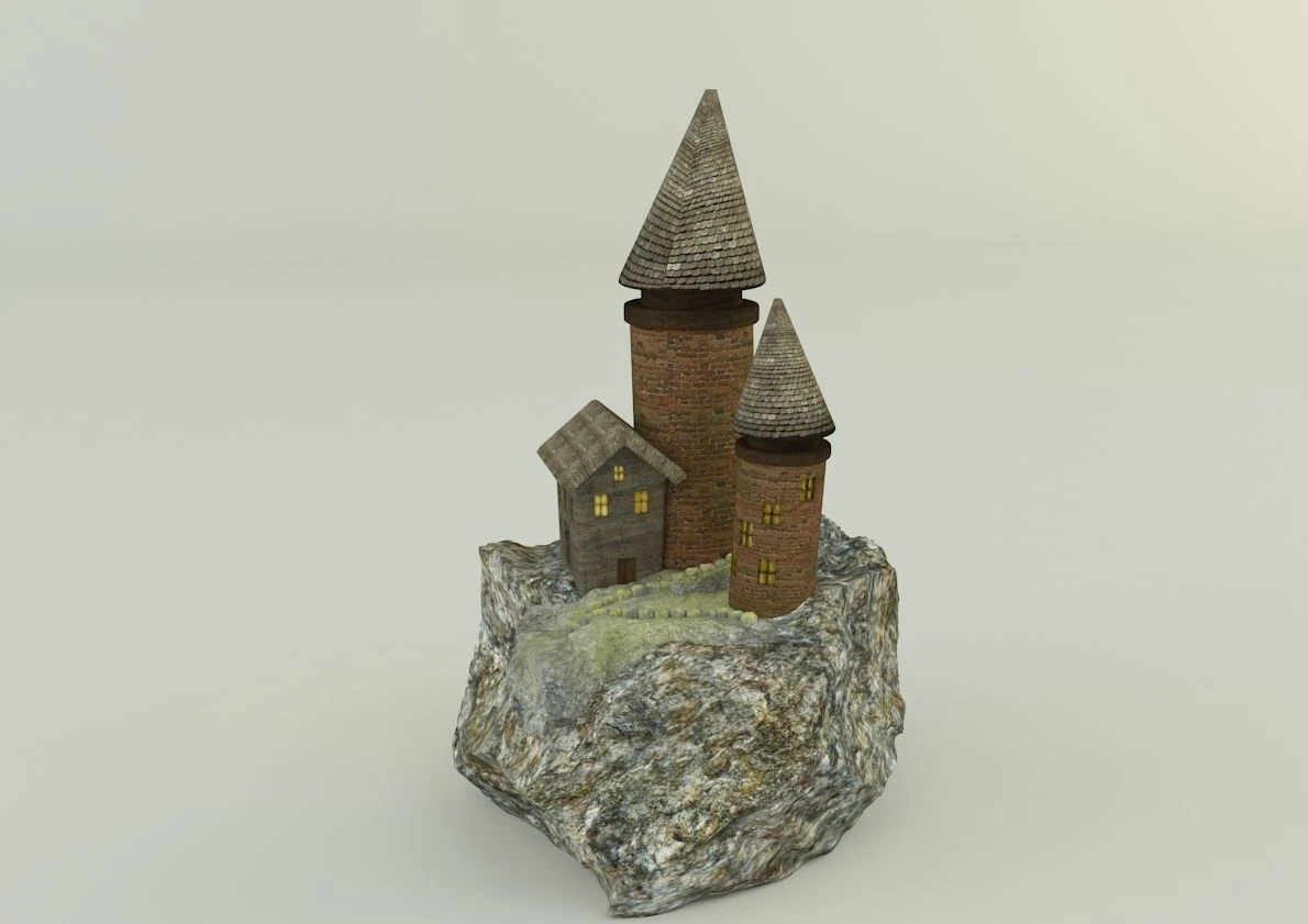Aquarium rock tower model 3D Model .c4d .max .obj .3ds .fbx .stl .blend