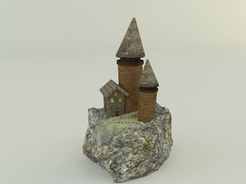 Aquarium rock tower model 3D मॉडल