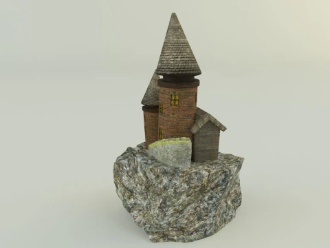 Aquarium rock tower model 3D Model