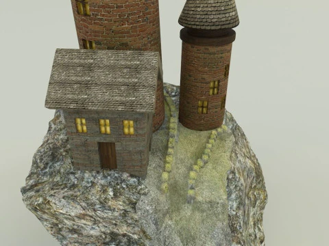 Aquarium rock tower model 3D Model
