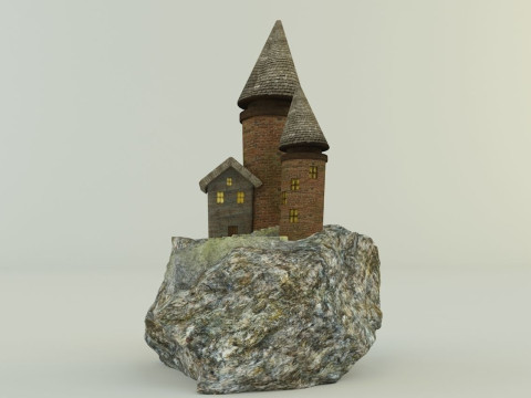 Aquarium rock tower model 3D मॉडल