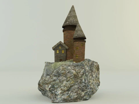 Aquarium rock tower model 3D Model