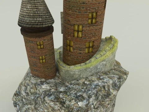 Aquarium rock tower model 3D Model