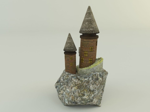 Aquarium rock tower model 3D मॉडल