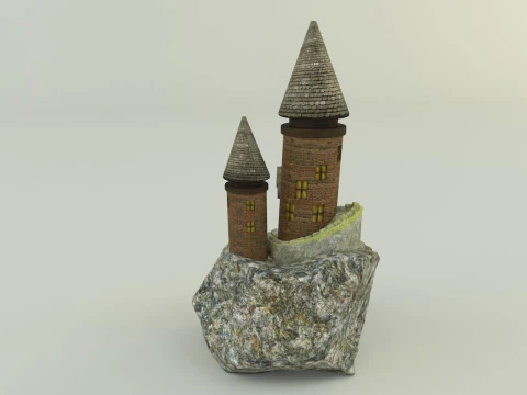Aquarium rock tower model 3D Model