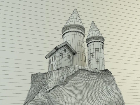 Aquarium rock tower model 3D Model