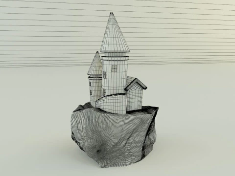 Aquarium rock tower model 3D Model
