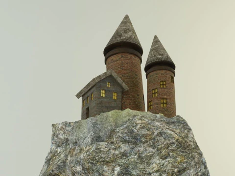 Aquarium rock tower model 3D Model