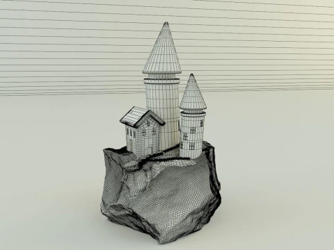 Aquarium rock tower model 3D Model